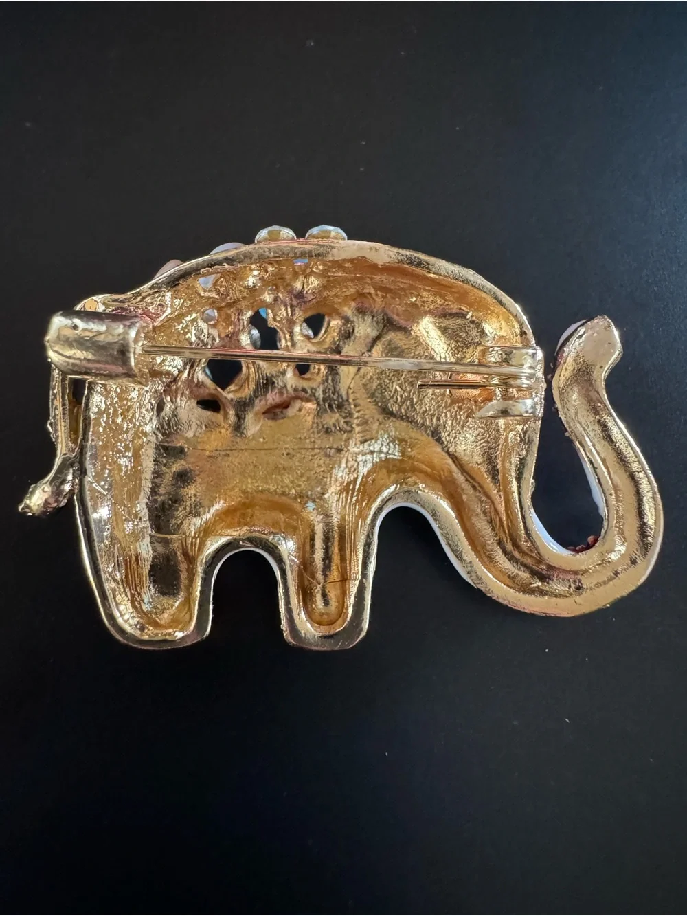 Colorful Enamel Elephant Brooch